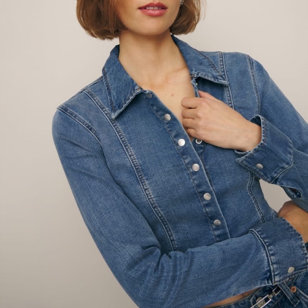 reformation Isa Denim Shirt - Picture 3 of 11